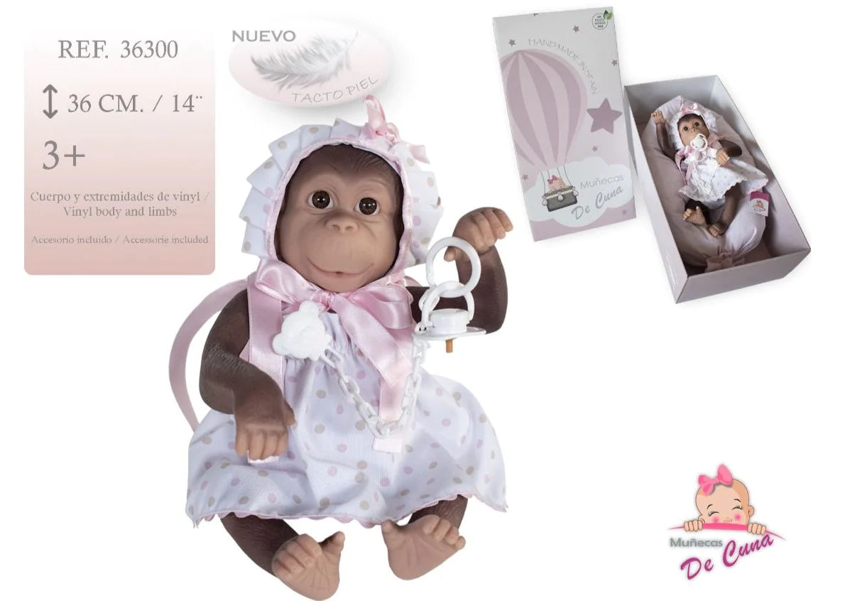 36300 Gorda Monkey Pale Pink Polka Dot Dress