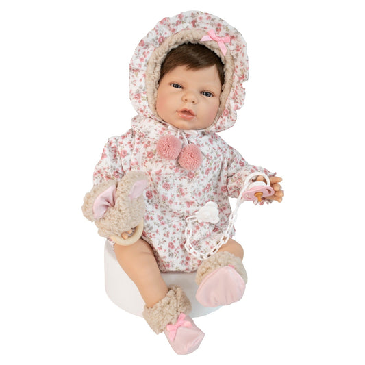 645107 Pink Romper Silicone Vinyl Doll 45CM