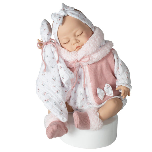 655201 XL Pink Sleeping Silicone Vinyl Doll 55CM