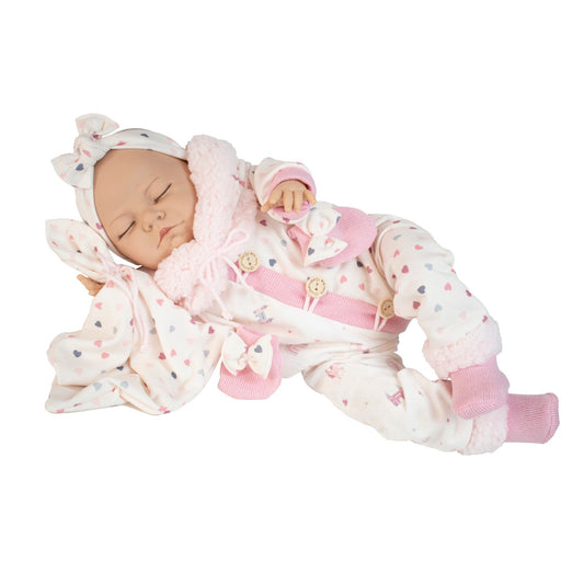655203 XL Pink Sleeping Silicone Vinyl Doll 55CM