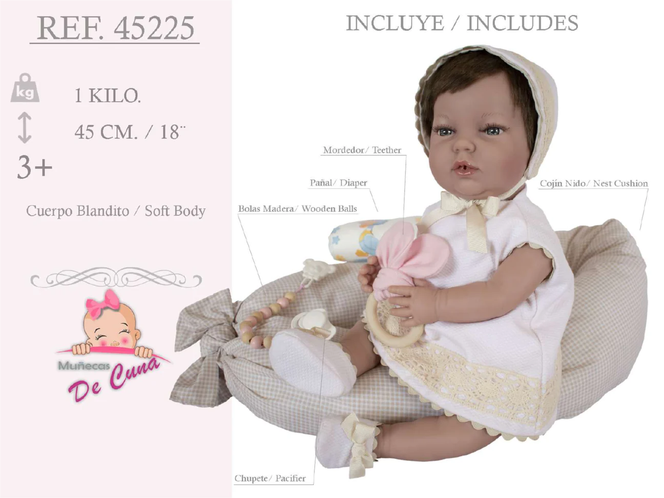 45225 Maya Reborn Baby Doll Pink Outfit - Silicon