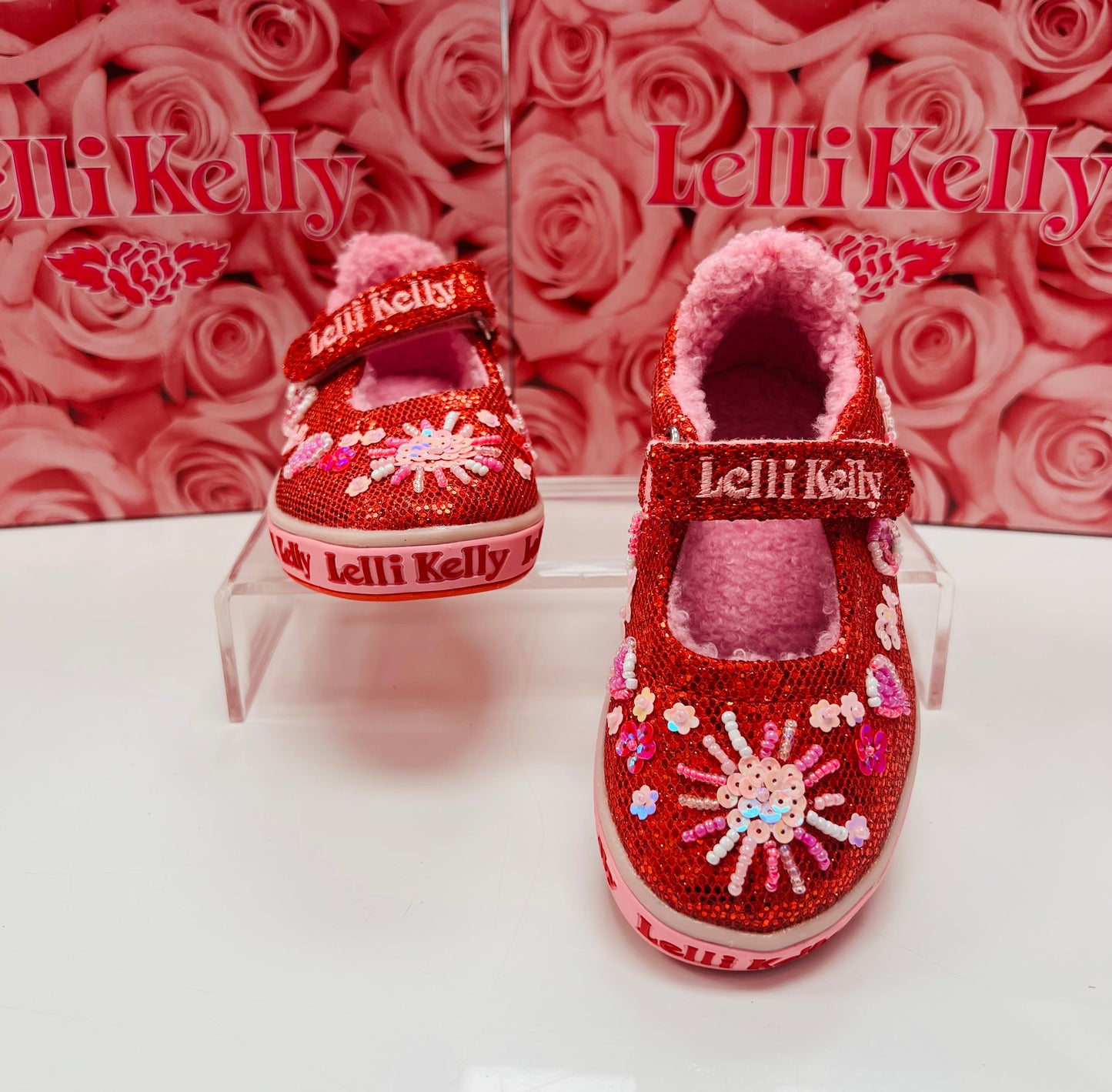 GD01 Lelli Kelly Red Glitter Dolly Shoe