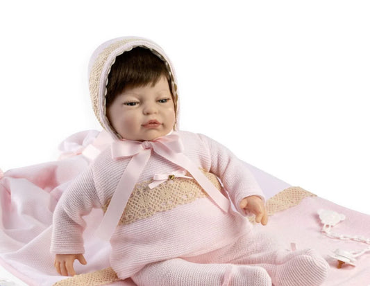 45306 Faith Reborn Baby Doll Pink Babygrow - Silicon