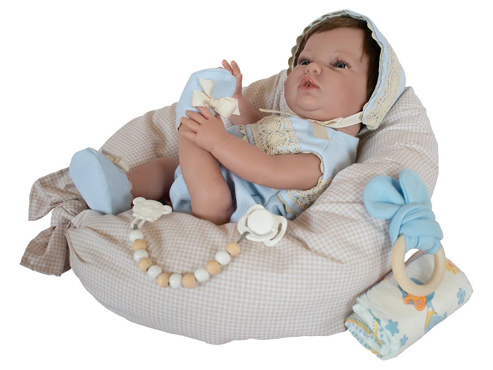 45226 Maya Reborn Baby Doll Blue outfit  - Silicon