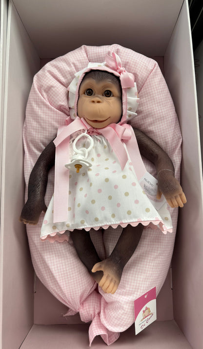 36300 Gorda Monkey Pale Pink Polka Dot Dress