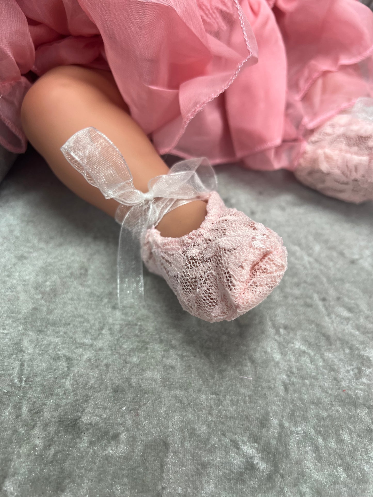 Pink Doll Frilly Dress Outfit & Pillow
