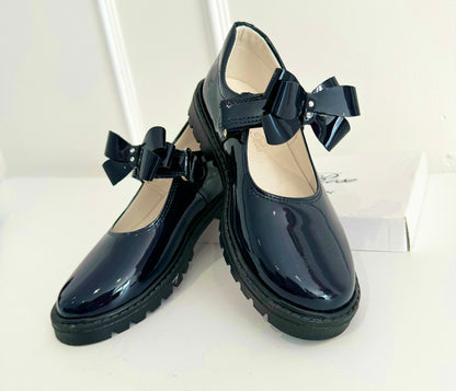 Navy School Shoe  - Chunky