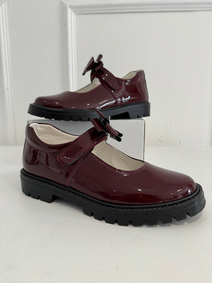 Burgundy School Shoe  - Chunky
