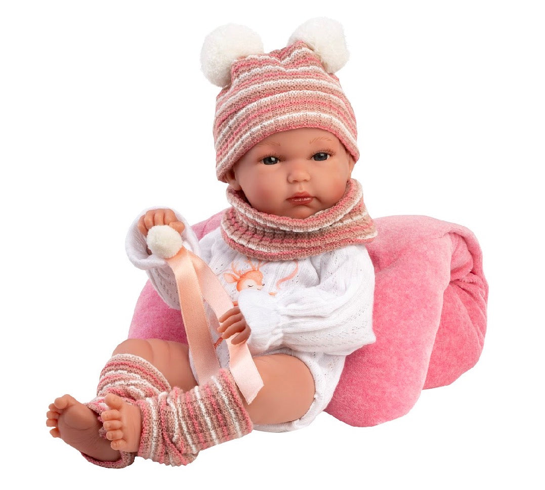 Llorens Girl Doll With Cushion 38cm