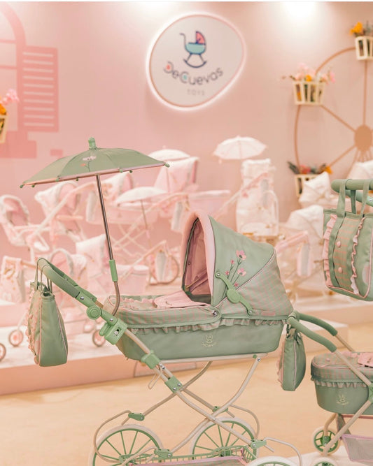 Decuevas Doll Pram 81cm - Botanic Mint Green Collection (age 4 and over)