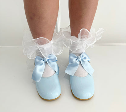 6270-1 Baby Blue Shoe with Diamante Buckle