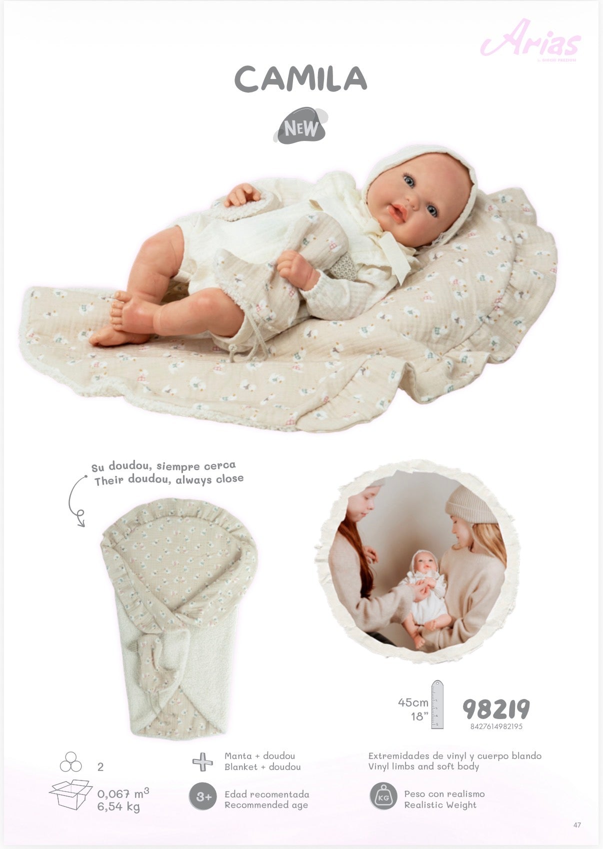 Arias Camila Reborn  Doll 45cm