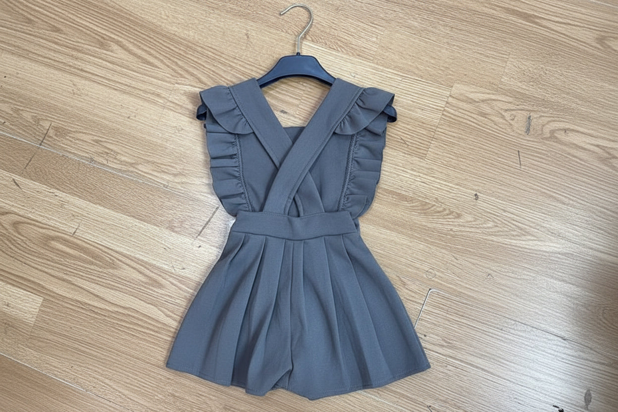 Grey School Bow Pinafore