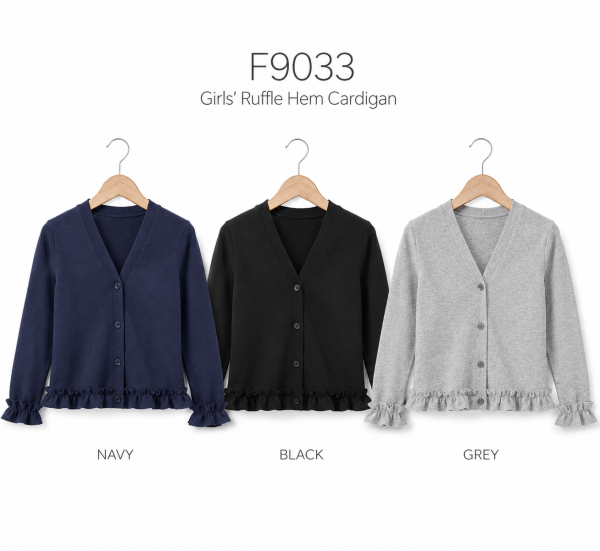Black School Frill Cardigan