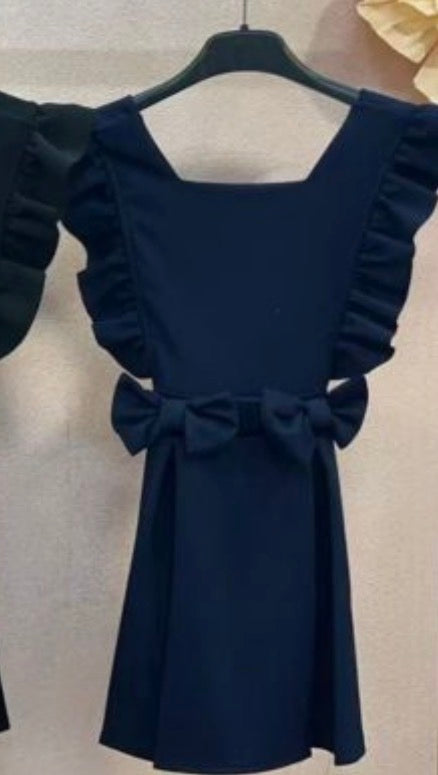 Navy School Bow Pinafore