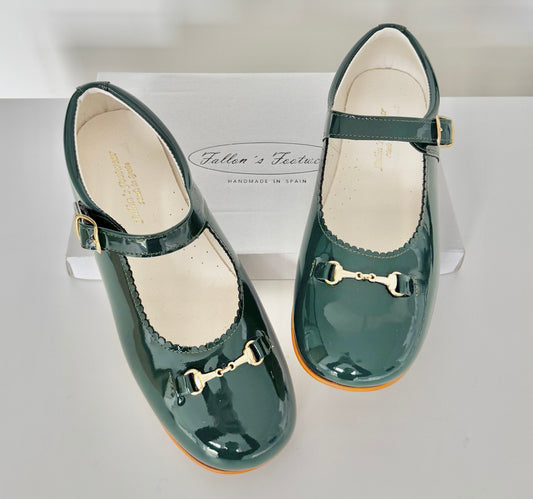 6270-2   Bottle Green Shoe with Horsebit Buckle