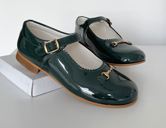6270-2   Bottle Green Shoe with Horsebit Buckle