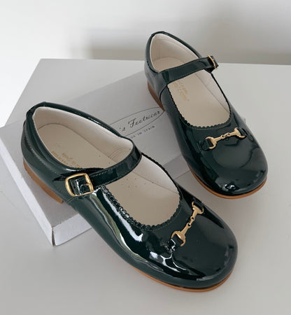 6270-2   Bottle Green Shoe with Horsebit Buckle