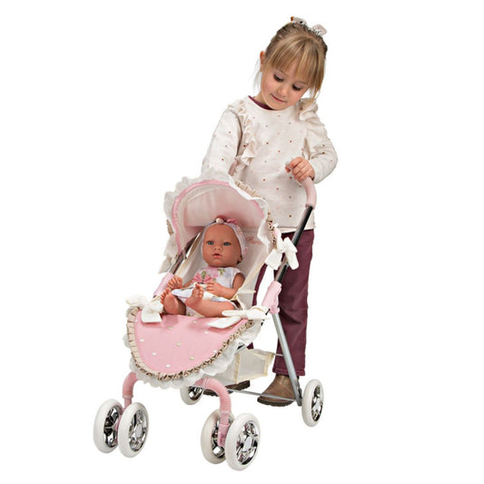 40823 Arias Pink Frill Small Stroller (age 3 & under)