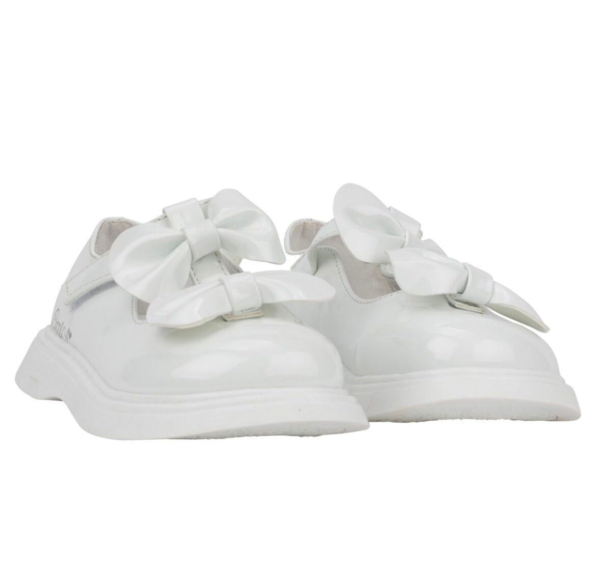 Little A 1001 Bright White Double Bow Shoe