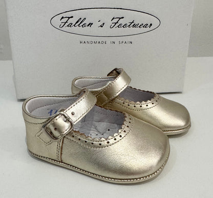 712 Baby Gold Bow Soft Baby Shoe