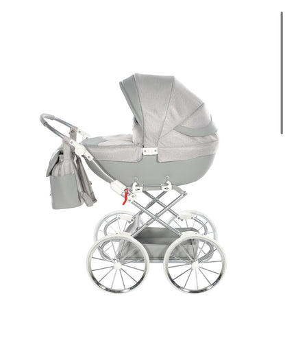 SILVER DOLCE DOLL'S PRAM - Up to 21 days delivery!