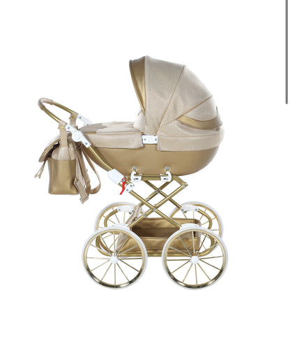 GOLD DOLCE DOLL'S PRAM - Up to 21 days delivery!