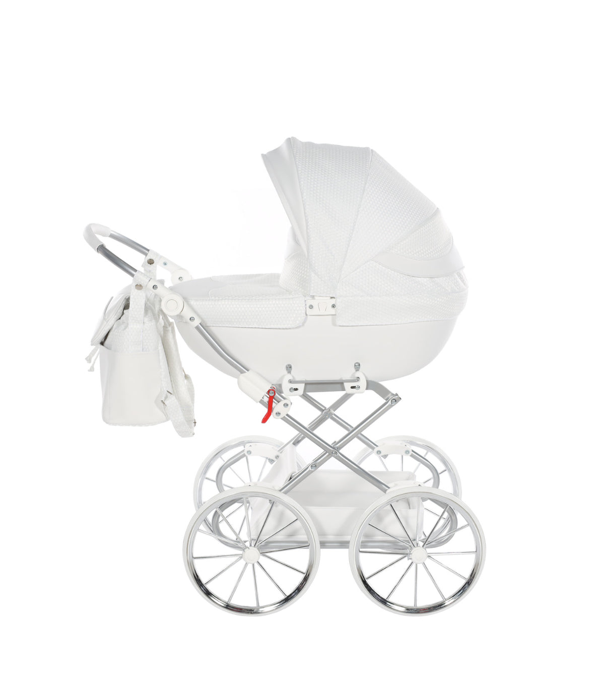WHITE & SILVER DOLCE DOLL'S PRAM (1-2 days delivery)