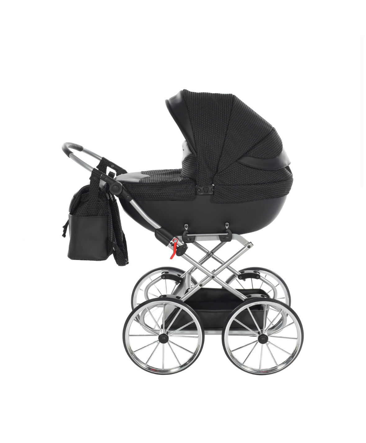 BLACK & SILVER DOLCE DOLL'S PRAM - Up to 21 days delivery!