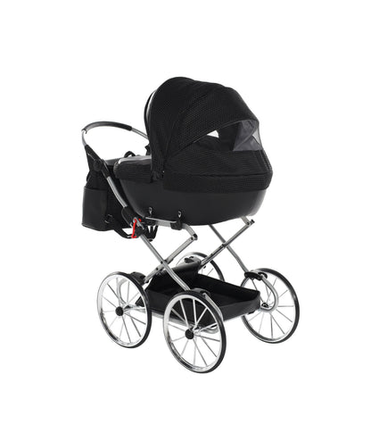 BLACK & SILVER DOLCE DOLL'S PRAM - Up to 21 days delivery!