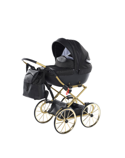 BLACK & GOLD DOLCE DOLL'S PRAM - Up to 21 days delivery!