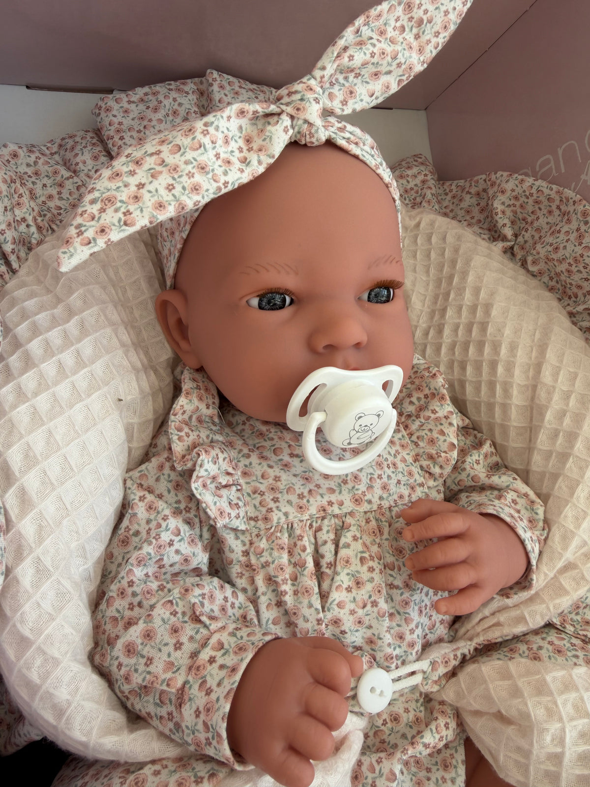 Arias Pink Doll with Blanket, Sleepy Eyes and Magnetic Crying Dummy 40cm
