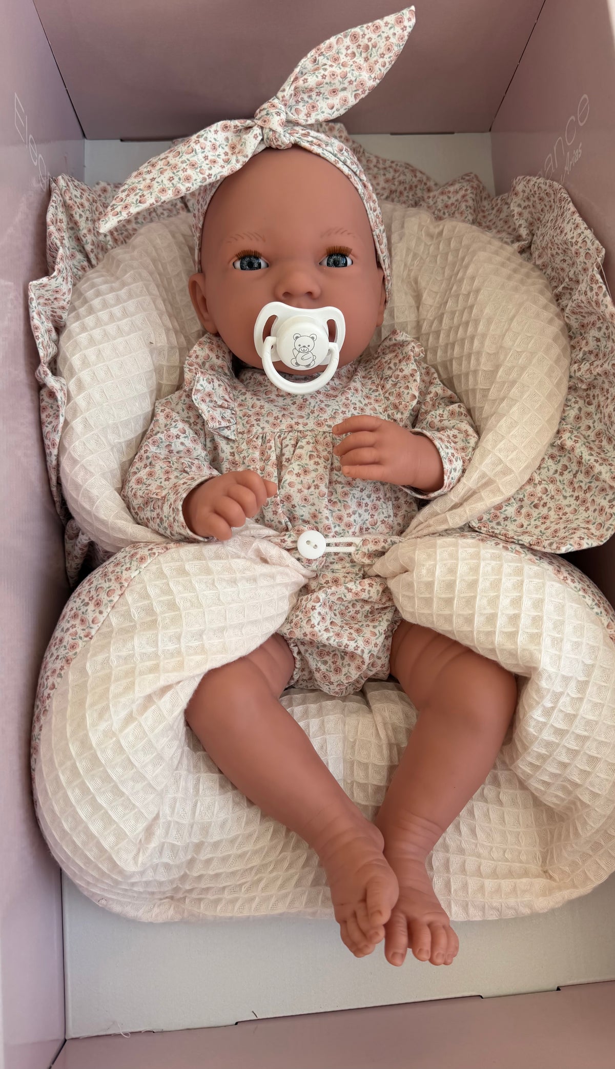 Arias Pink Doll with Blanket, Sleepy Eyes and Magnetic Crying Dummy 40cm