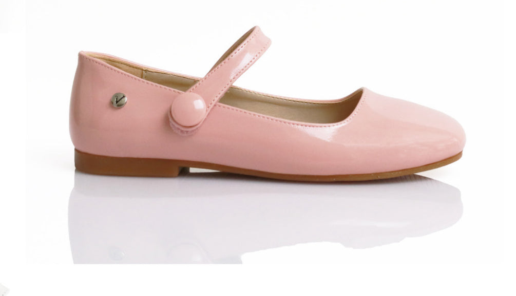 Pink Patent Button Mary Jane Shoe