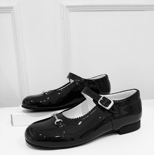 6270-2   Black Shoe with Horsebit Buckle