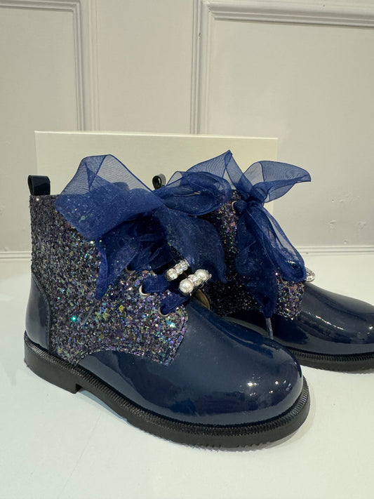 202966 Navy Pearl and Diamond Boot Andanines