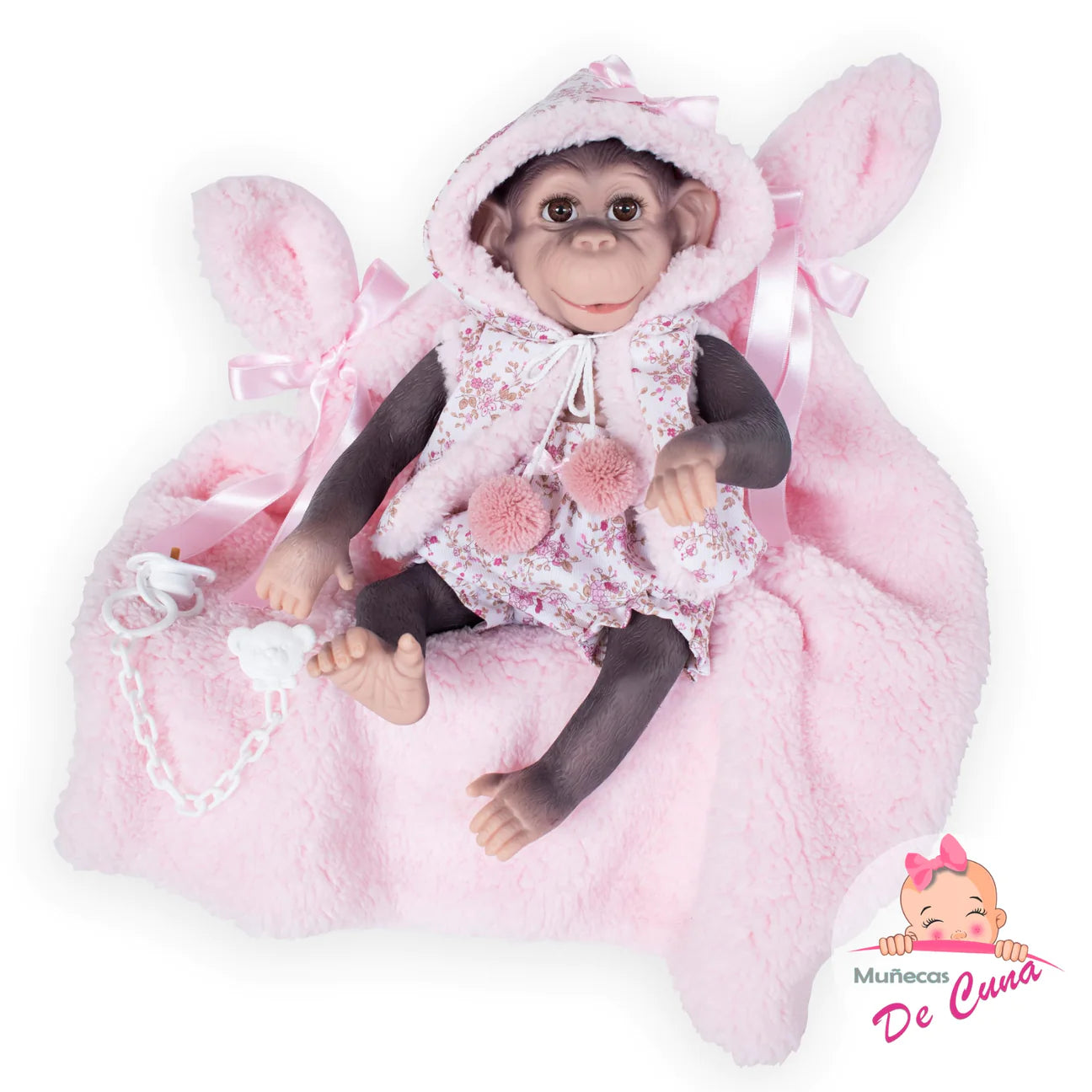 36412 Kuka Reborn Monkey in Pink Outfit