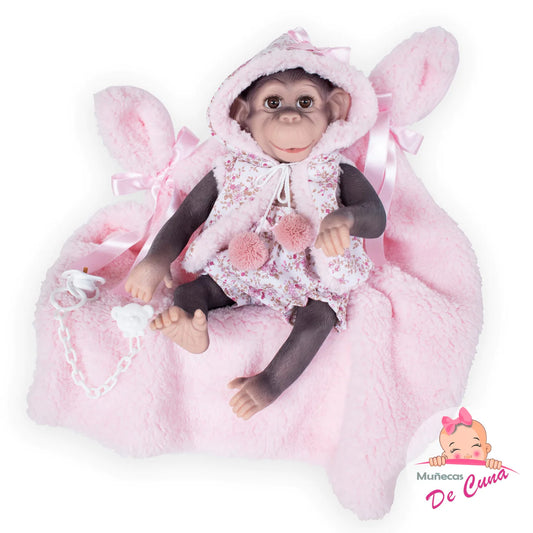 36412 Kuka Reborn Monkey in Pink Outfit