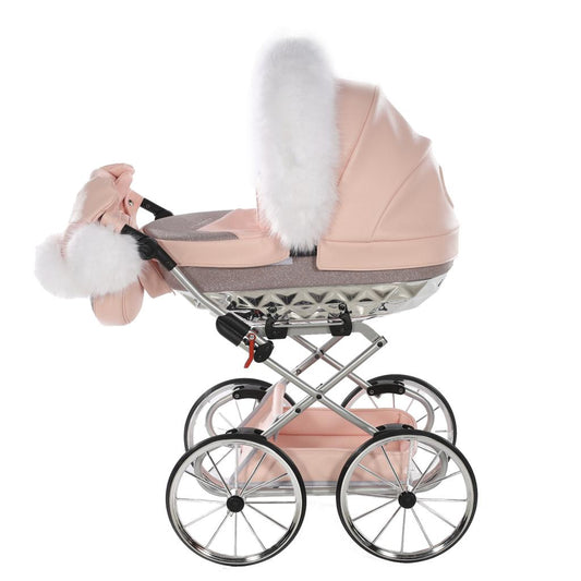 PINK HANDCRAFT GLITTER DOLL'S PRAM - Up to 21 days delivery!