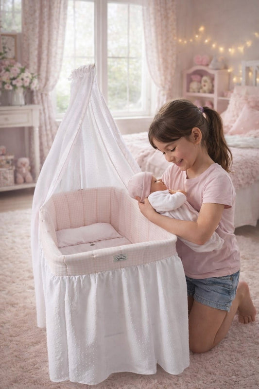 Bebelux Pink Doll Bassinet Cot Crib