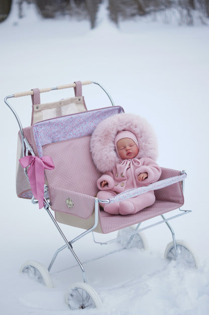 2330 Pink Reborn Vintage Twin Pushchair by Bebelux.