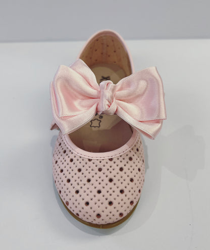 70428 NO BOWS Pink Ballerina Pump Girls Dolly Shoes