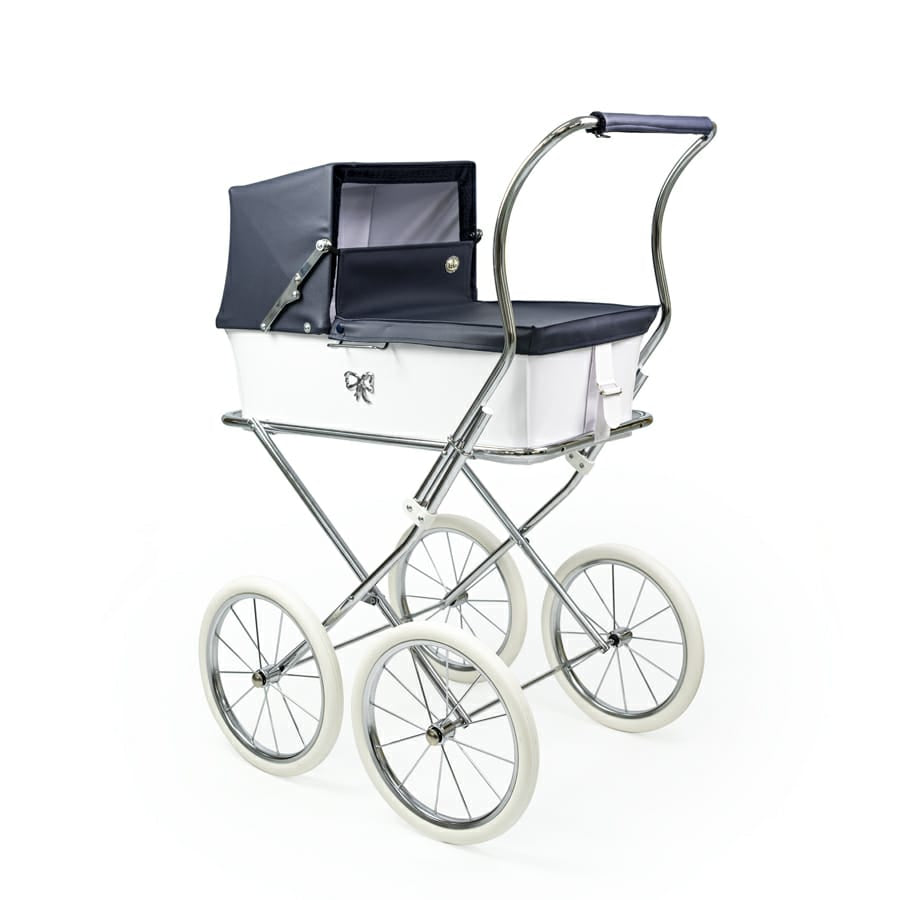 Copy of 2463 Navy/White Donosti Pram By Bebelux (3 Handle Heights Available) - Fallons Toys&Shoes - Bebelux
