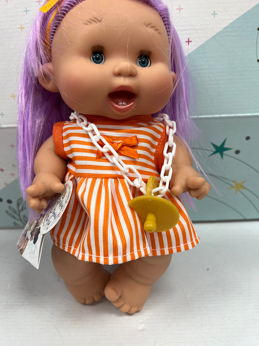 Pepote Fun Fantasy Doll - Purple Hair/Orange Dress