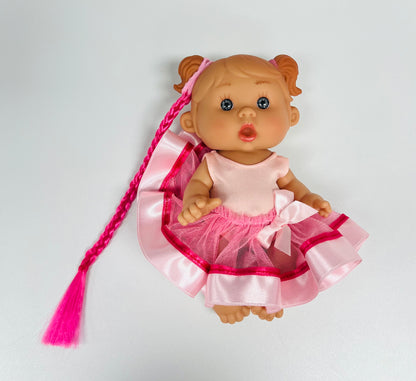 Mini Pepotes Beauty Doll - Pink Bunches