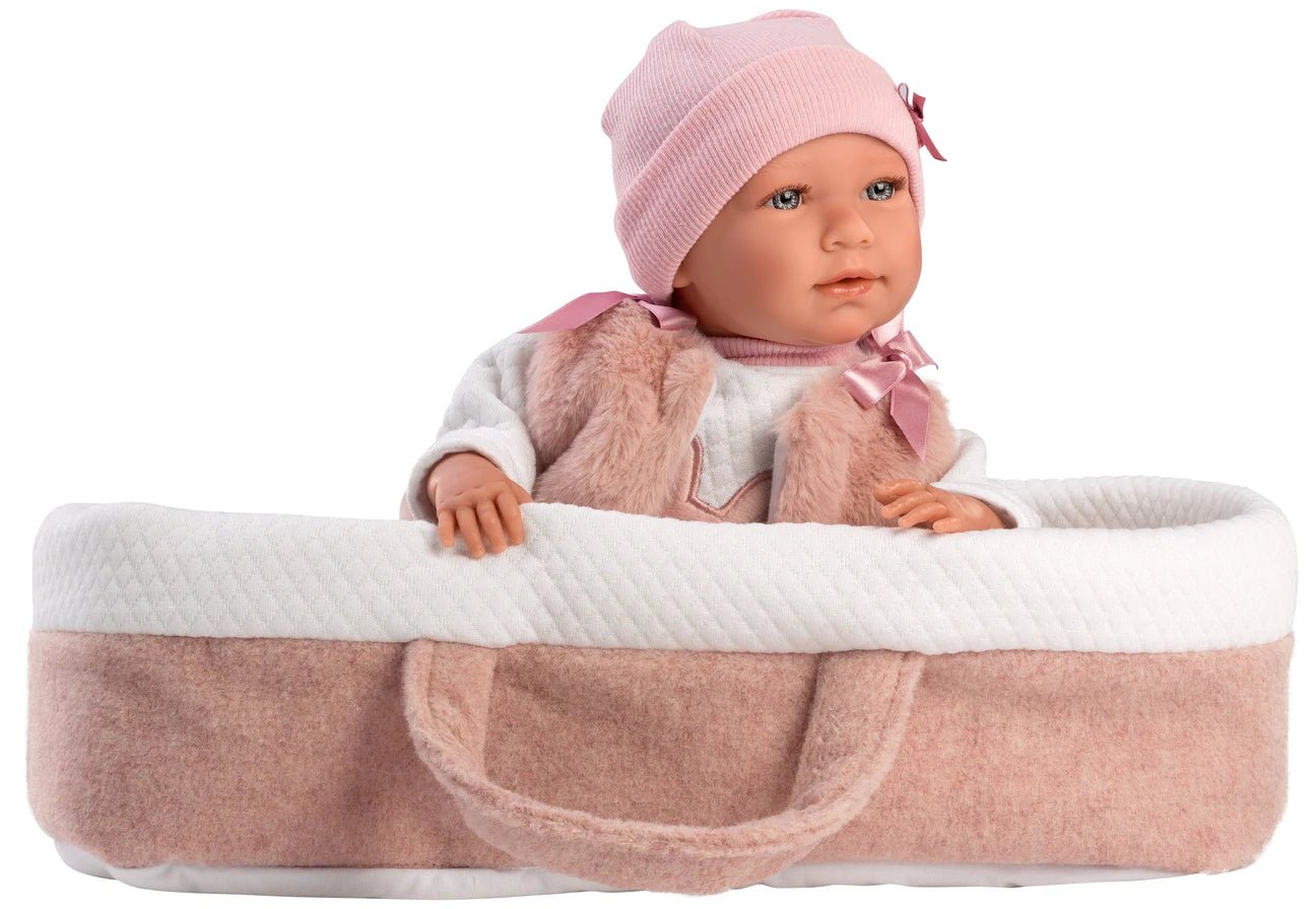 74012 Crying Pink Doll In Carrier