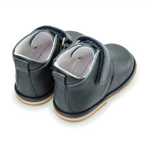 2719 Sergio Navy Velcro Leather Boots