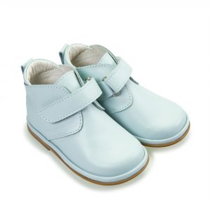 2719 Sergio Pale Blue Velcro Leather Boots