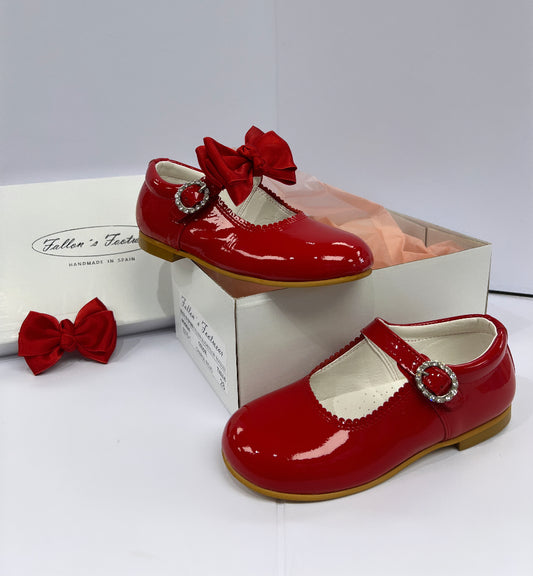 6270-1 Red Shoe with Diamante Buckle