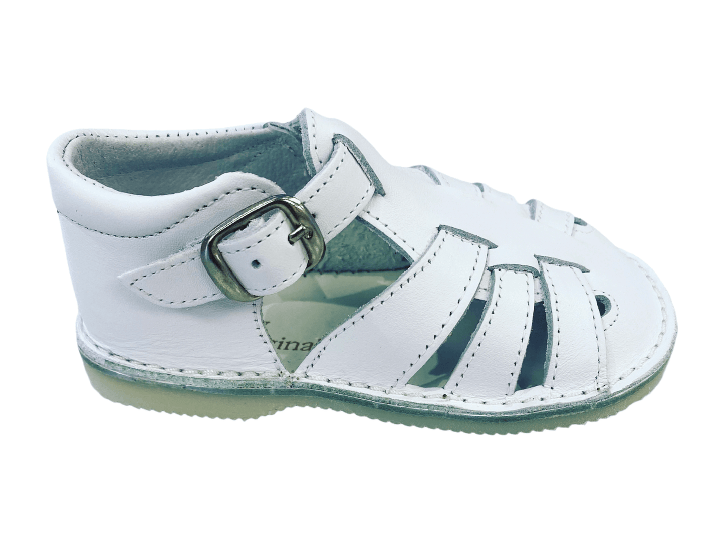 UE08255 Pretty Original White Leather Sandal - Fallons Toys&Shoes - Pretty Originals